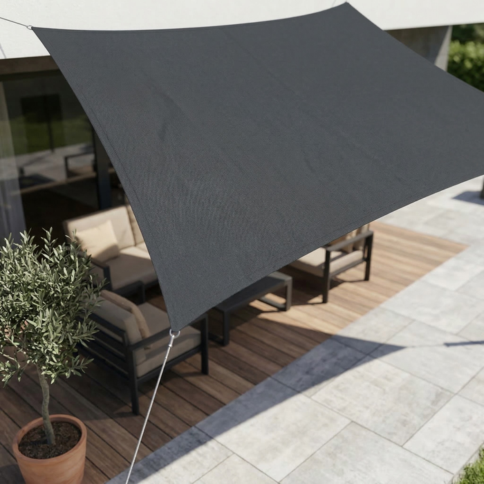 Wasserdichtes rechteckiges Sonnensegel mit UV-Schutz für Terrasse, Garten und Balkon