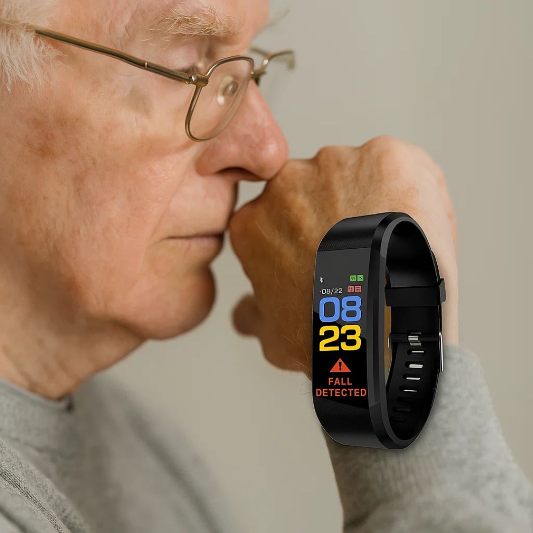 Safety Watch for Seniors with Fall Detection, GPS Tracker, Health Monitor, Heart Rate Measurement and Emergency Button