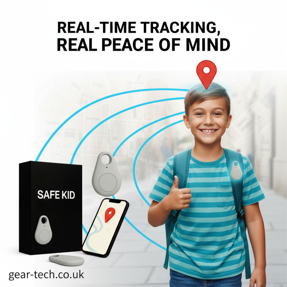 Children’s Waterproof GPS Tracker with Real-Time Location & SOS Alarm | Small, Light, Carrying Case and Security Features
