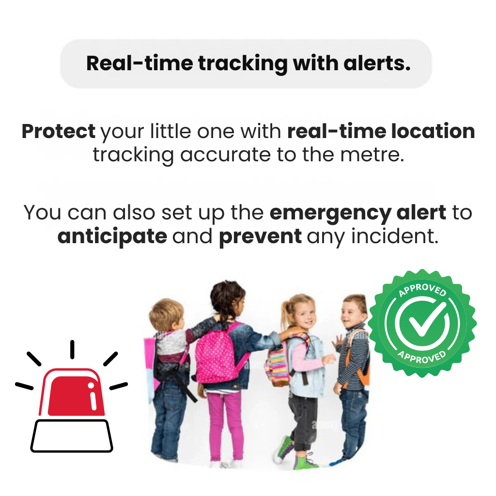 Children’s Waterproof GPS Tracker with Real-Time Location & SOS Alarm | Small, Light, Carrying Case and Security Features