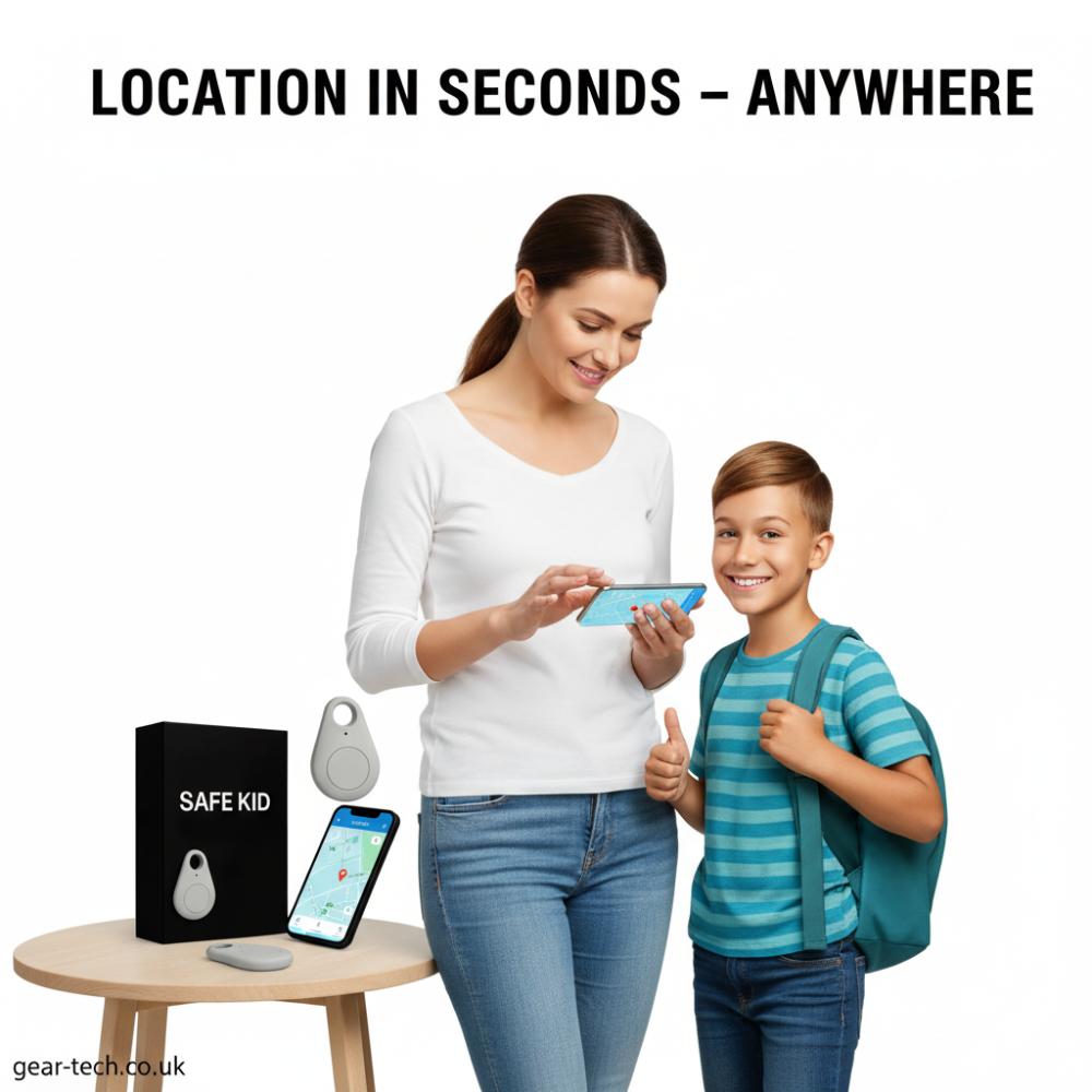 Children’s Waterproof GPS Tracker with Real-Time Location & SOS Alarm | Small, Light, Carrying Case and Security Features