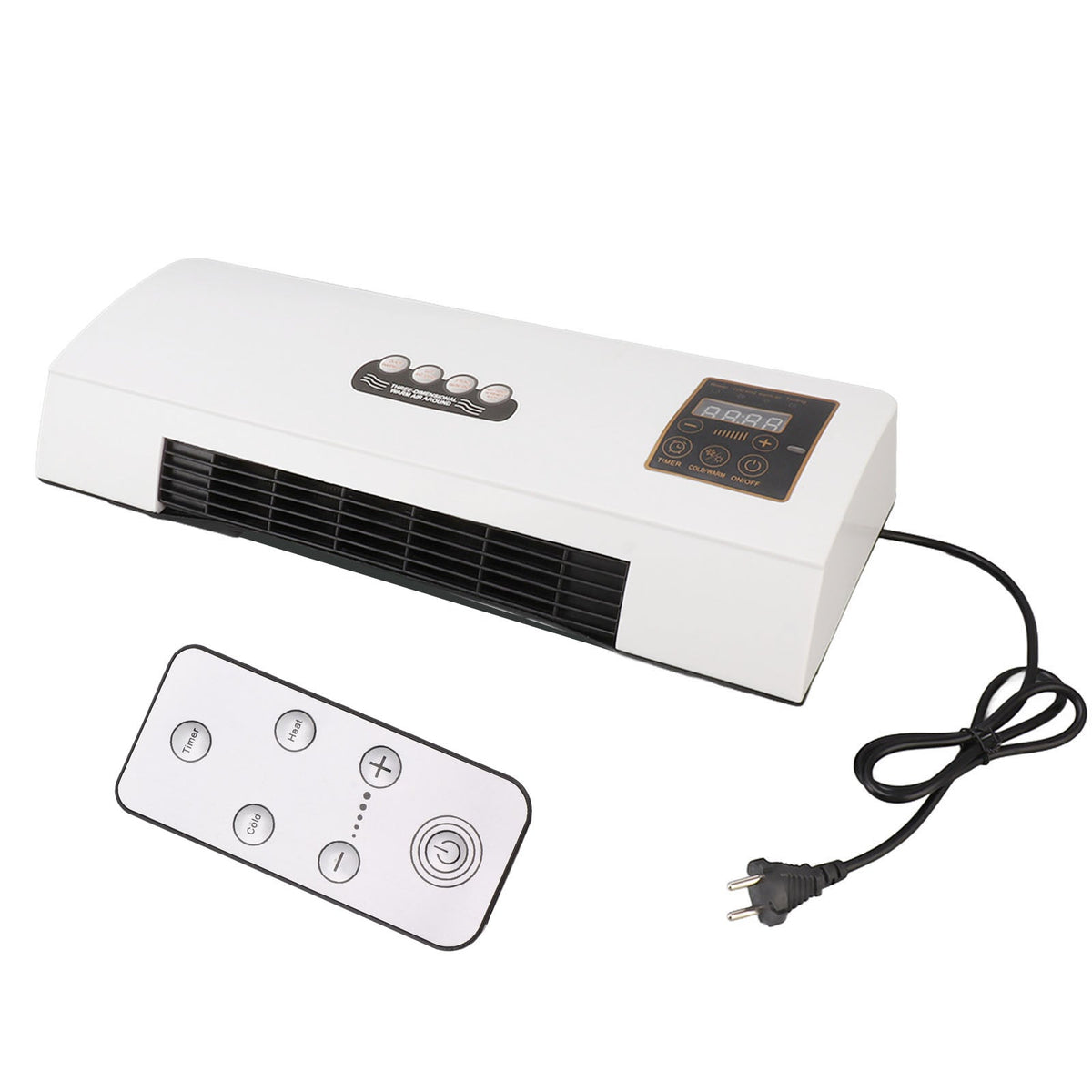 Wall-Mounted Climate Control 1800W Cooling Heating Ventilating Dehumidifying 23dB Timer LCD Display