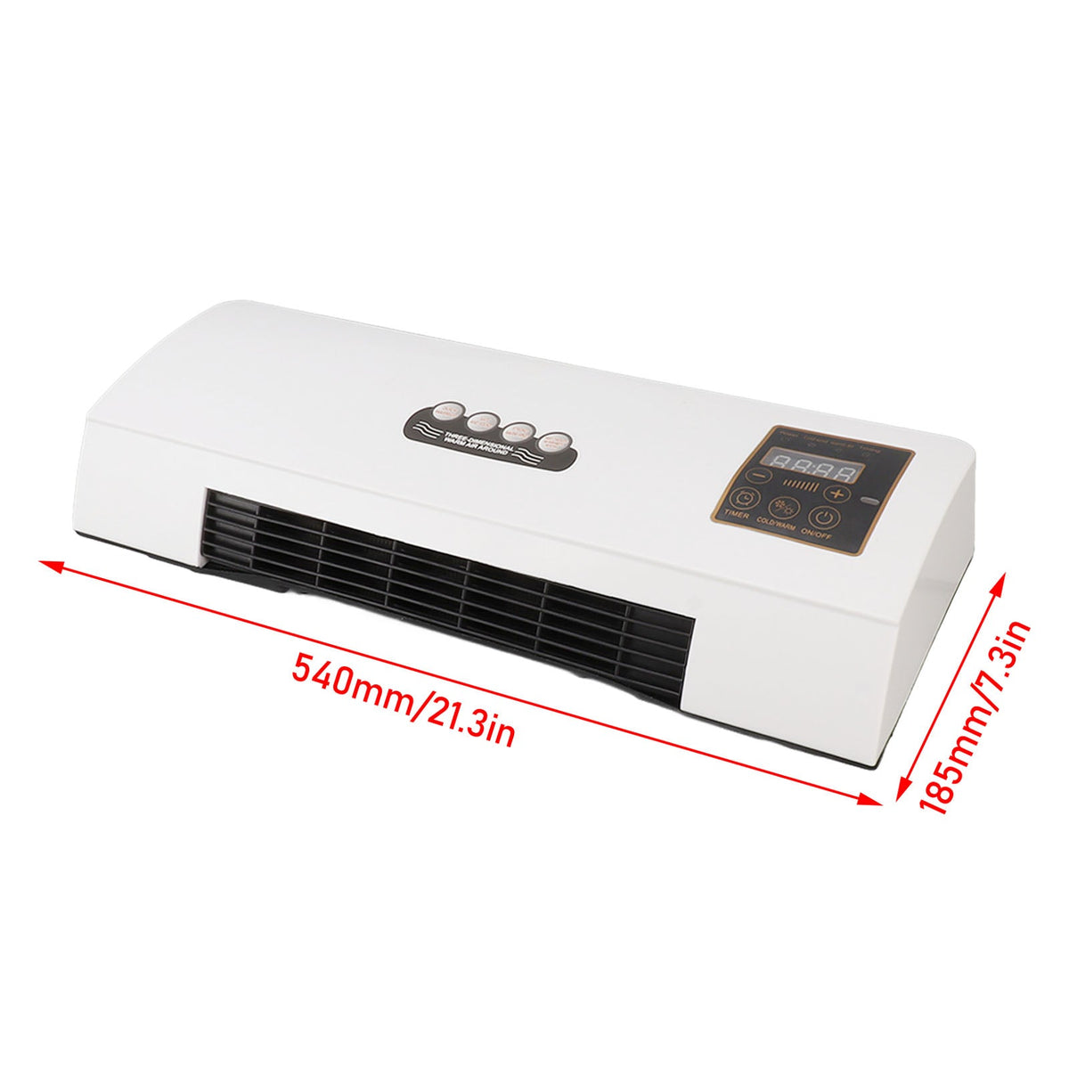 Wall-Mounted Climate Control 1800W Cooling Heating Ventilating Dehumidifying 23dB Timer LCD Display