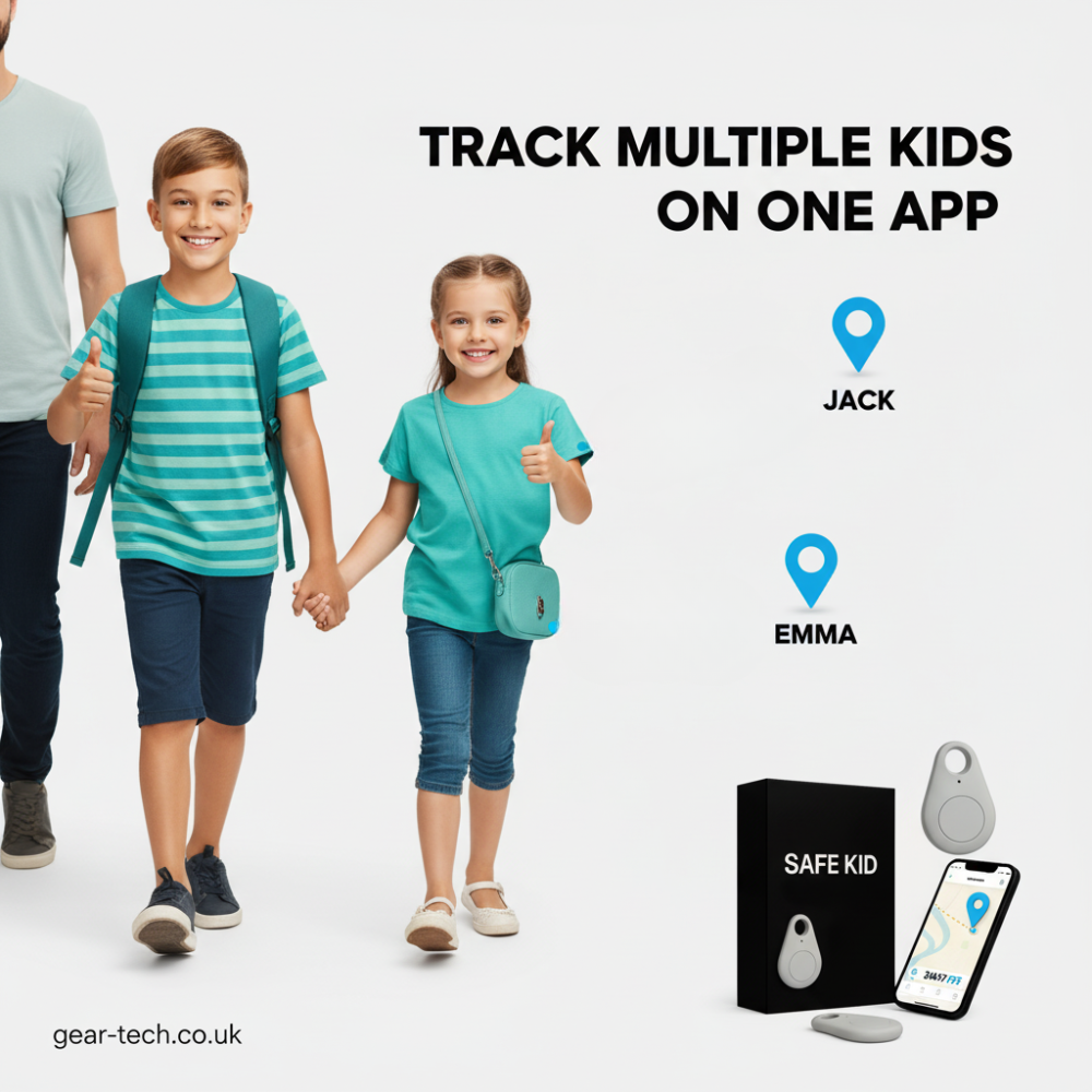 Children’s Waterproof GPS Tracker with Real-Time Location & SOS Alarm | Small, Light, Carrying Case and Security Features