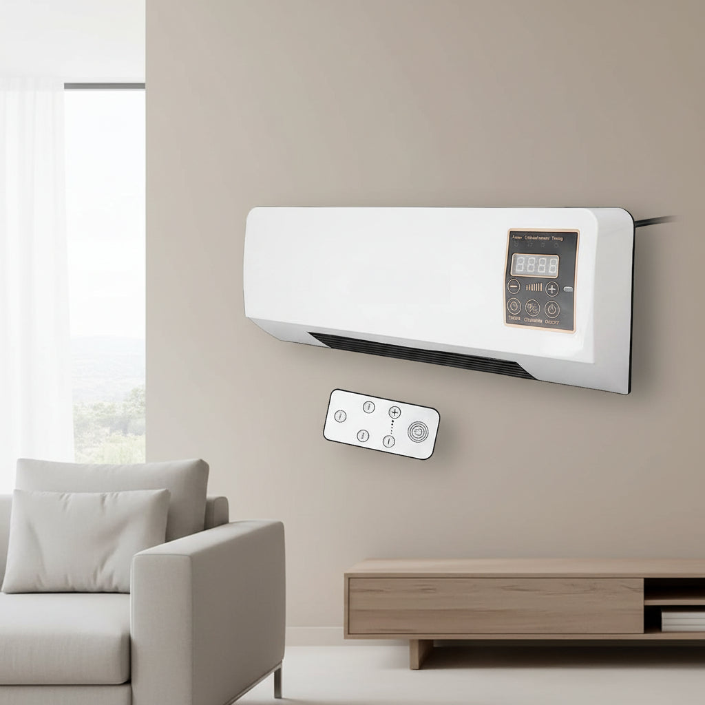 Air Conditioner Without Outdoor Unit for Bedroom, 4-in-1 Cooling, Heating, Ventilating and Dehumidifying, Wall-Mounted, Quiet Mini Air Conditioner for Attic Room with Timer