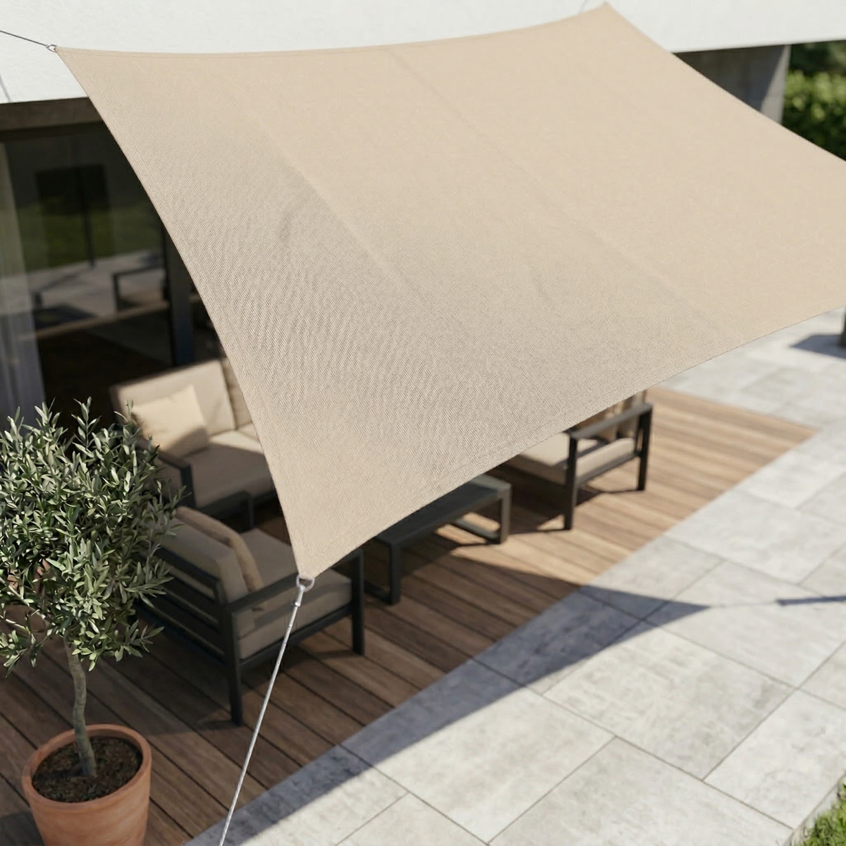 Waterproof Rectangular Shade Cloth UV Protection Terrace Garden Balcony