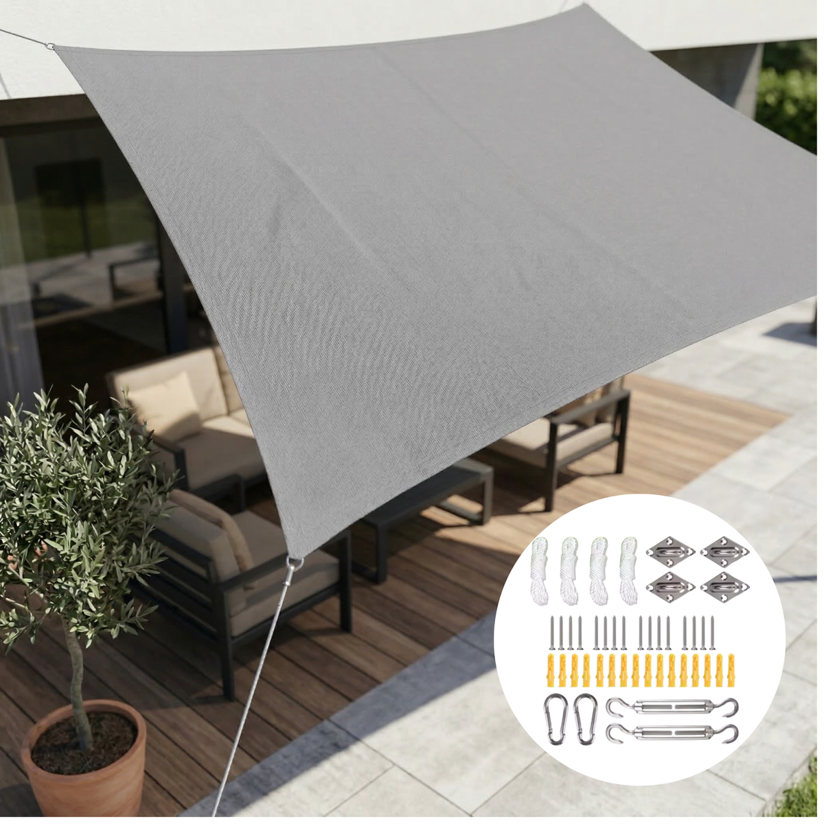 Waterproof Rectangular Shade Cloth UV Protection Terrace Garden Balcony