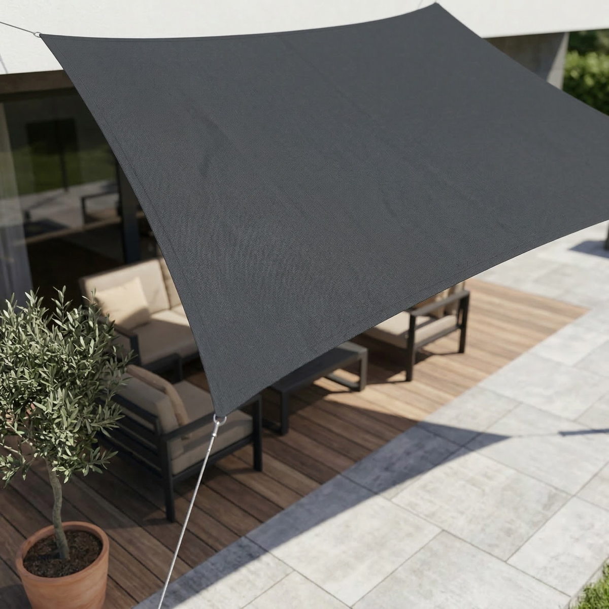 Waterproof Rectangular Shade Cloth UV Protection Terrace Garden Balcony